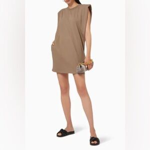 Frankie Shop Taupe Sleeveless Shift Dress
